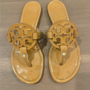 Tory Burch Miller Patent Sandal Tan Size 9